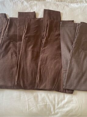 Set of 4! Maternity Brown High-Waist Leggings